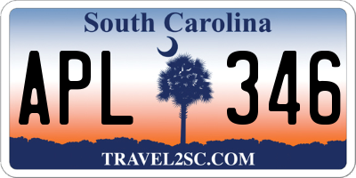 SC license plate APL346