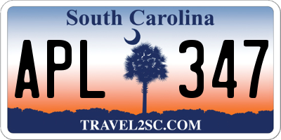 SC license plate APL347