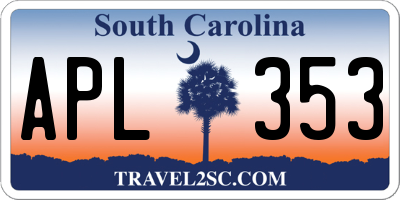 SC license plate APL353