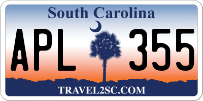 SC license plate APL355