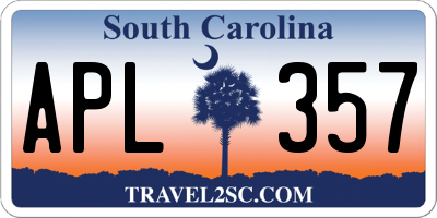 SC license plate APL357