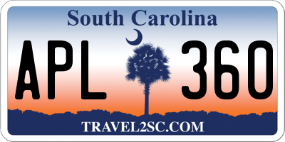 SC license plate APL360