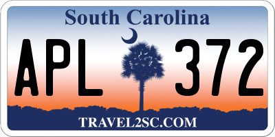 SC license plate APL372