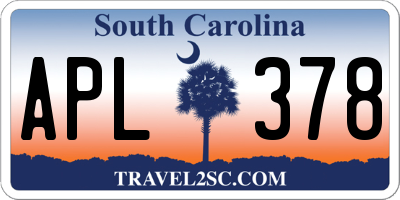 SC license plate APL378
