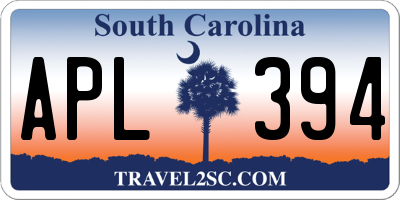 SC license plate APL394