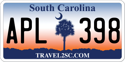 SC license plate APL398