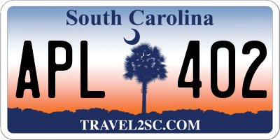 SC license plate APL402