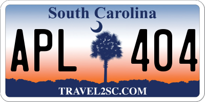 SC license plate APL404