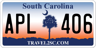 SC license plate APL406