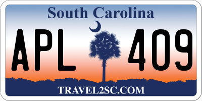 SC license plate APL409