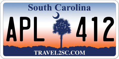SC license plate APL412