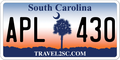SC license plate APL430
