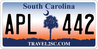 SC license plate APL442