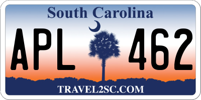 SC license plate APL462