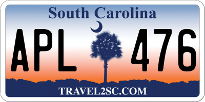 SC license plate APL476