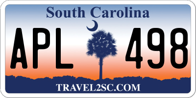 SC license plate APL498