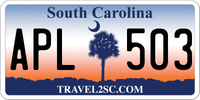 SC license plate APL503