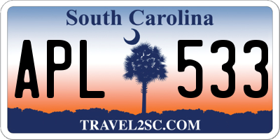 SC license plate APL533
