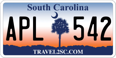SC license plate APL542