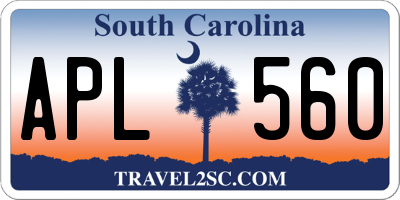 SC license plate APL560
