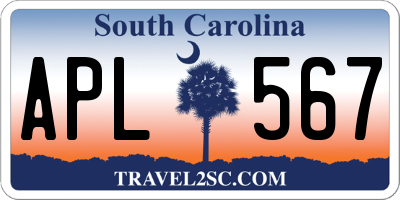 SC license plate APL567