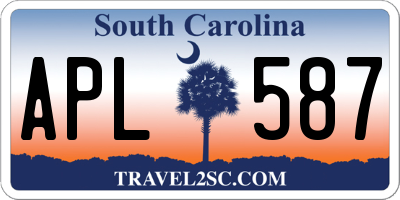 SC license plate APL587
