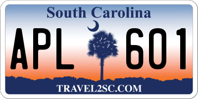 SC license plate APL601