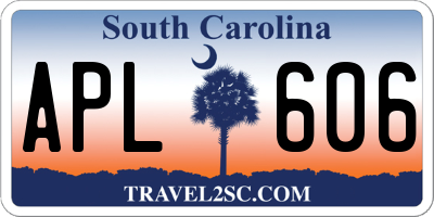 SC license plate APL606