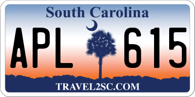 SC license plate APL615