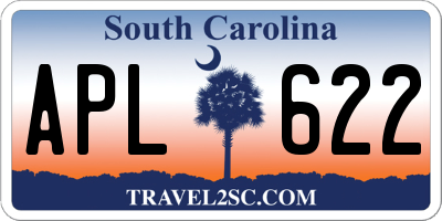 SC license plate APL622
