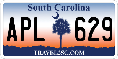SC license plate APL629