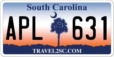 SC license plate APL631
