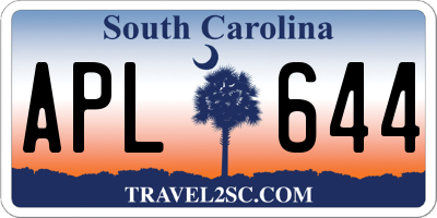 SC license plate APL644