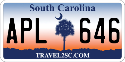 SC license plate APL646