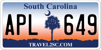 SC license plate APL649