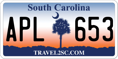 SC license plate APL653
