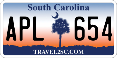 SC license plate APL654