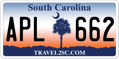 SC license plate APL662