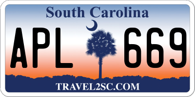 SC license plate APL669