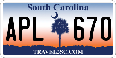 SC license plate APL670