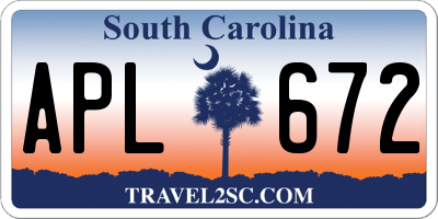 SC license plate APL672