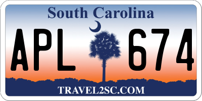 SC license plate APL674