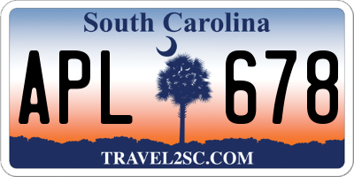 SC license plate APL678