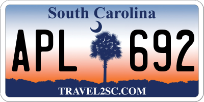 SC license plate APL692