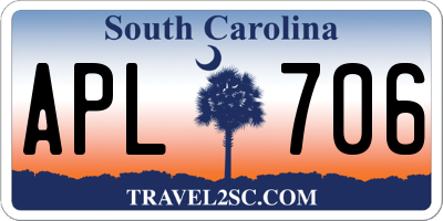 SC license plate APL706