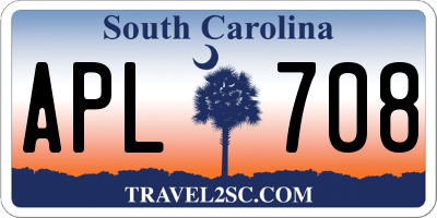 SC license plate APL708