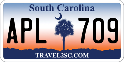 SC license plate APL709