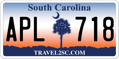 SC license plate APL718