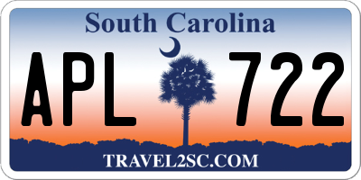 SC license plate APL722