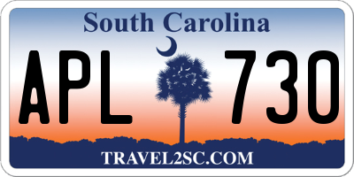 SC license plate APL730